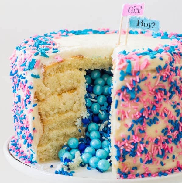 Gender Reveal Candy Surprise-on-the-Inside Cake